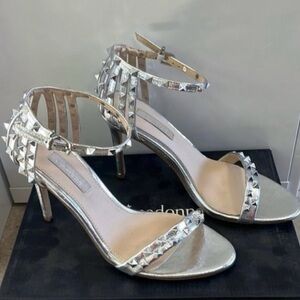 Silver Studded Women's Heels